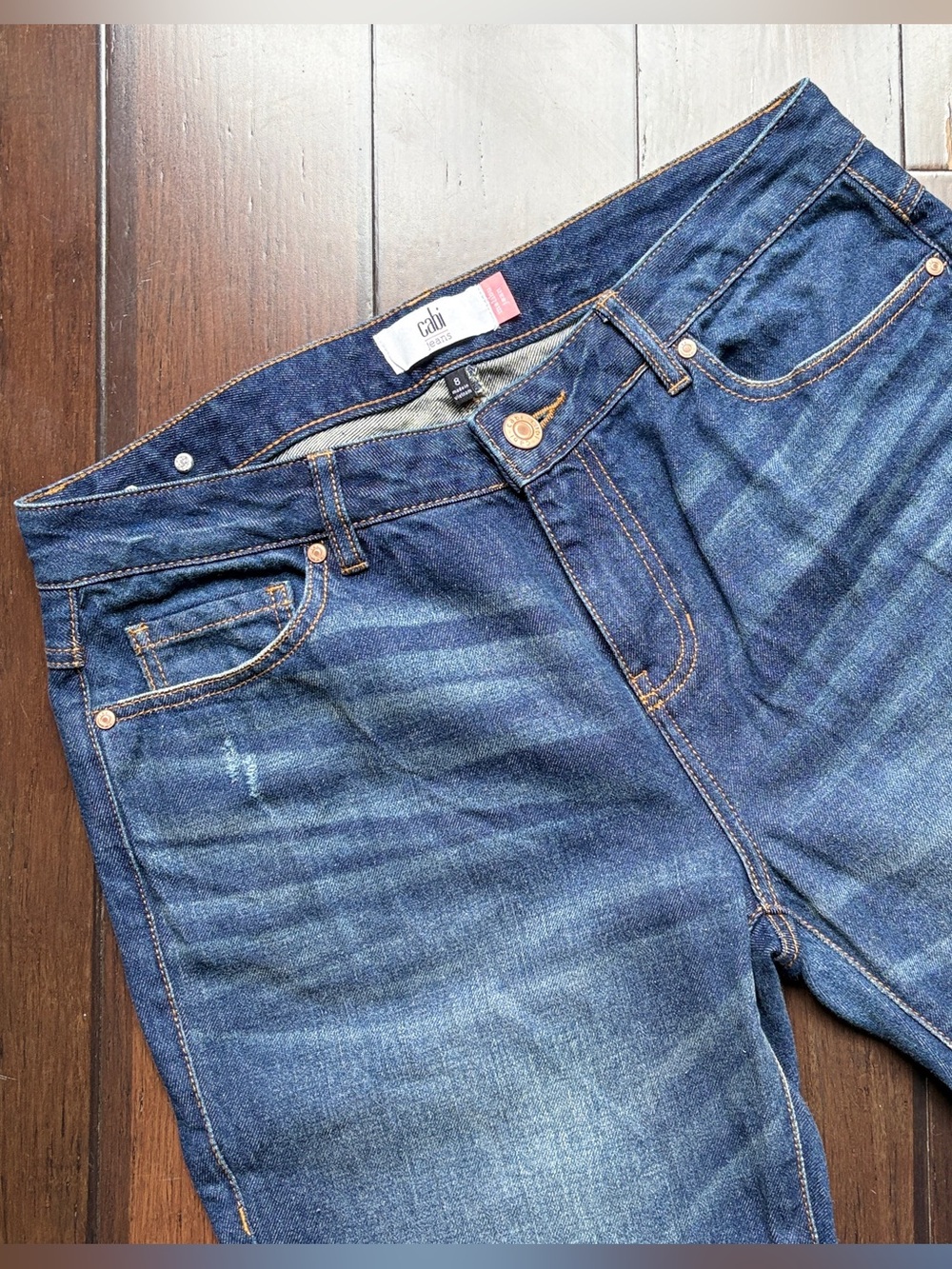 CAbi womens Straight Malibu Jeans size 8 fall old money utility classic rustic